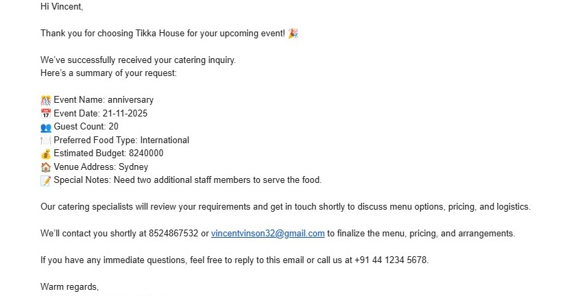 Automated Customer Confirmation